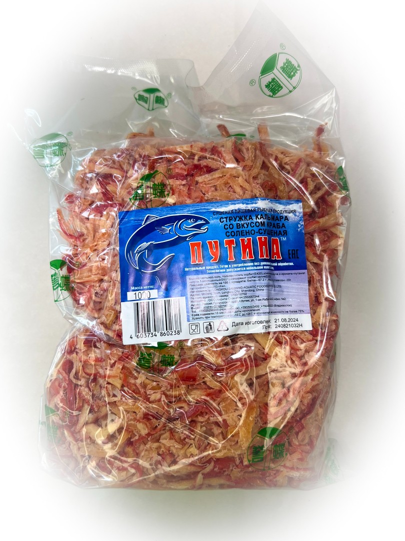 Кальмар стружка со вкусом краба "Розовая" (ПУТИНА) в Домодедово